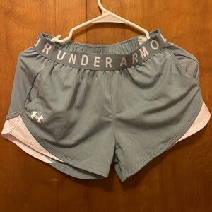 Under Armour Women's Athletic Shorts in Gray and White